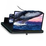 10/12/14 Inch Screen Magnifier for Smartphone, 3D HD Screen Mobile Phone Magnifier Expanders for Movies and Videos, Foldable Phone Screen Amplifier Compatible with All Smartphones (Black, 12 Inch)
