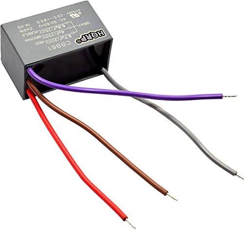 Image of HQRP Capacitor fits Hampton Bay Ceiling Fan CBB61 3.7uf+4uf+5.5uf 4-Wire UL Listed