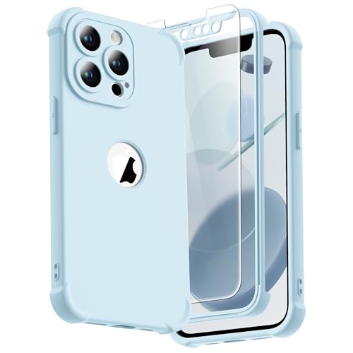 ORETECH for iPhone 13 Pro Max Case with 2X Screen Protector,Baby Blue