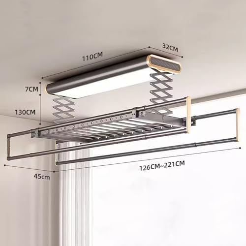 Electric Ceiling Clothes Drying Rack - Automatic Lifting Laundry Hanger for Balcony, Top Mounted Household Clothes Dryer, Space-Saving, Control System (Color: B)