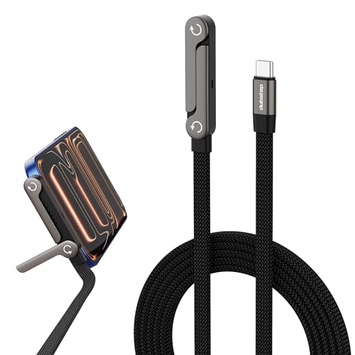 Image of Dubstep Blaze Fusion Kickstand 240W Type-C Cable 1.5M | PowerBlitz | 360 Metal Kickstand | 480 Mbps | Nylon Braided | Fast Charging for Laptop, Tablet & Mobile (Black)