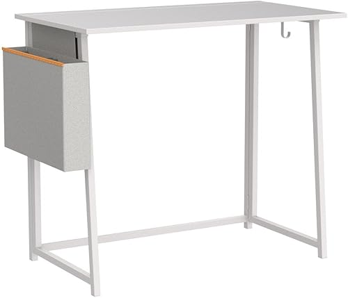 Miniatura 121 de 4NM Escritorio plegable pequeño de 31.6 pulgadas, escritorio plegable de oficina en casa, mesa de estudio para dormitorio pequeño que ahorra natural