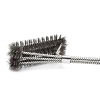 SANTOS 3-Kopf Grillbürste Edelstahl 45cm - 3-reihiger Borstenkopf -gegen hartnäckige Verschmutzungen - Reinigung von Holzkohle-, Elektro- & Gasgrills – Ansicht 4