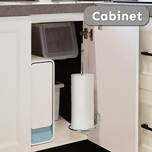 HULISEN Toilet Roll Holder, Free Standing Toliet Paper Holder for Bathroom or Kitchen Holds 3 Spares, Vertical Wall Mounted Paper Towel Holder-Chrome.