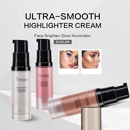 Fanlulu Liquid Highlighter Makeup,2022 The Newest Gold Liquid Face Eye Body C-Ontour Highlighter,Concealer Brightener Glow Shimmer Waterproof Smooth (Silver) #TOP7