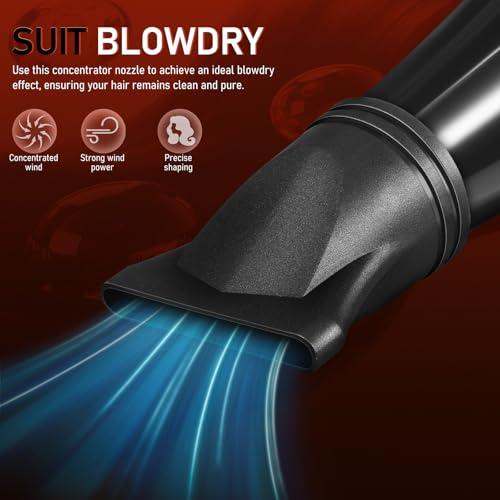Healvian 2 Stück Haartrockner Düse Schwarz Präziser Styling-konzentrator Aufsatz Kunststoff Diffusor für Lockiges Haar Passend für Durchmesser Föhne Salon Zubehör für Trockenleistung