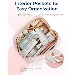 BAGSMART Makeup Bag, Travel Cosmetic Bag, Puffy Padded Make Up Bag for Women, Makeup Organizer Case, Wide-open Pouch Purse, Travel Essentials, Toiletries Accessories Brushes, Black - Image 2