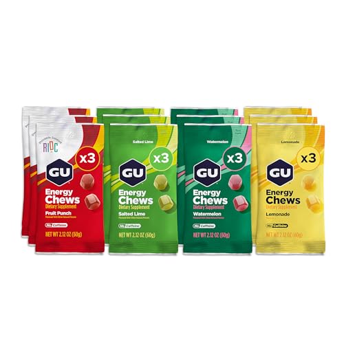 Image of GU Energy Chews, Caffeine Free Mixed Flavors - 12 Bags (24 Servings Total)