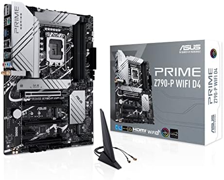 ASUS Prime Z790-P D4, an Intel Z790 LGA 1700 ATX motherboard with PCIe 5.0, three M.2 slots, 14+1 DrMOS, DDR4, Realtek 2.5 Gb LAN, HDMI, DP, USB 3.2 Gen 2x2 Type-C, front USB 3.2 Gen 2 Type-C
