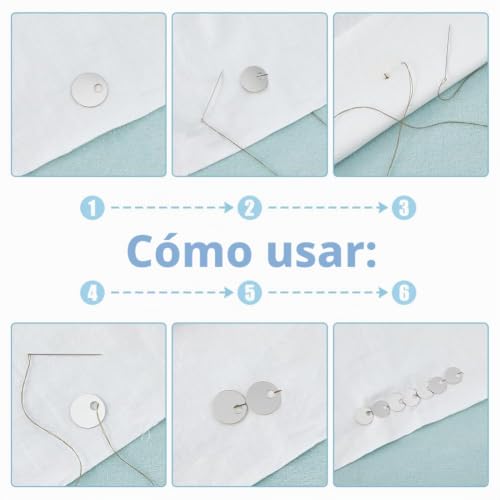 Miniatura 5 de Dicosmetic - Lote De 1600 Lentejuelas Redondas Planas De Plástico De 19 Mm Con Agujero Grande Para La Fabricación De Joyas, Color Plateado