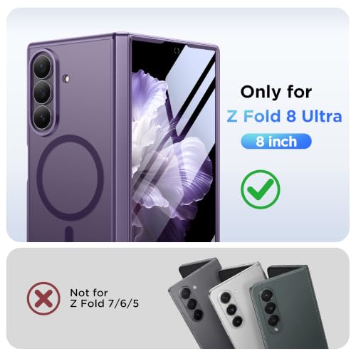 MOBOSI Magnetic for Z Fold 8 Ultra Case with Screen Protector, Purple by MOBOSI - Used condition - Image 2