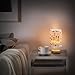 IBGIKWH Cooking Tools Pattern Bedside Table Lamp Small Desk Lamps Linen Fabric Shade Decorative Nightstand Lamp LED with USB Port Wood Base for Bedroom Living Room