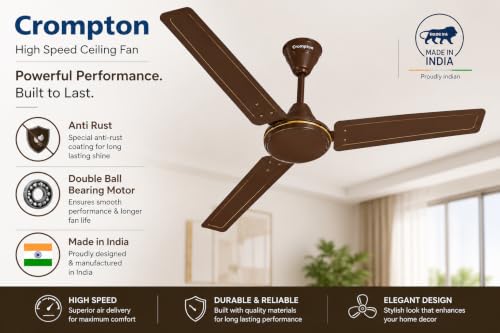 Crompton JetWind 1400 mm Ceiling Fan, Brown - Image 6