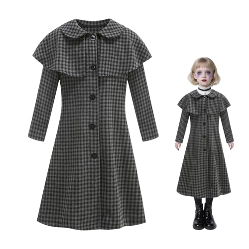 Abrigo largo negro para niñas estilo gótico