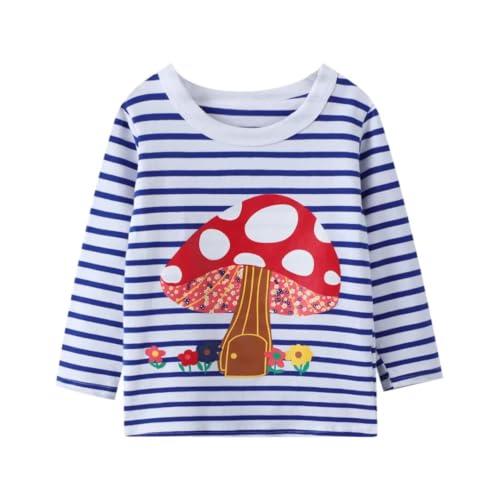 Image of Toddler Girl Long Sleeve T-Shirts Kids Cotton Fall Top 2-7 Years