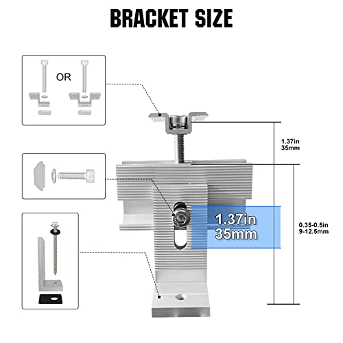 Eco-Worthy Roof Solar Panel Mounting Bracket System Kit(For 1-4 Pieces Solar Panels) #TOP1
