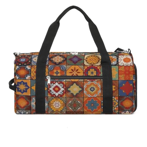 Sac de gym élégant au motif géométrique marocain avec rangements