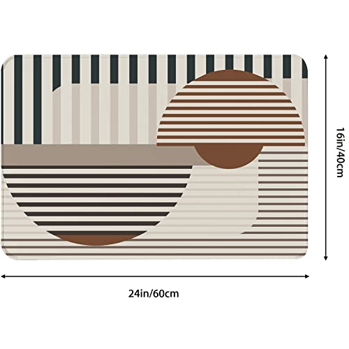 Aibiin Geometric Stripe Bath Mat Rug Non-Slip Machine Washable Floor Carpet Ultra Thin Soft Bathroom Mat For Bathroom Bathtub Sink #TOP2
