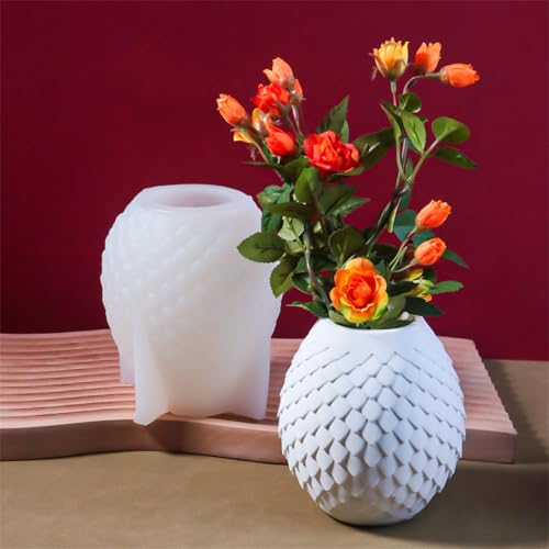 Moule robuste en silicone pour pot de fleurs effet écaille durable