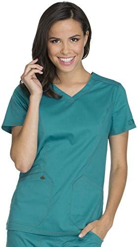 Dickies Essence Women Scrubs Top V-Neck Plus Size DK803, 2XL, Tea...