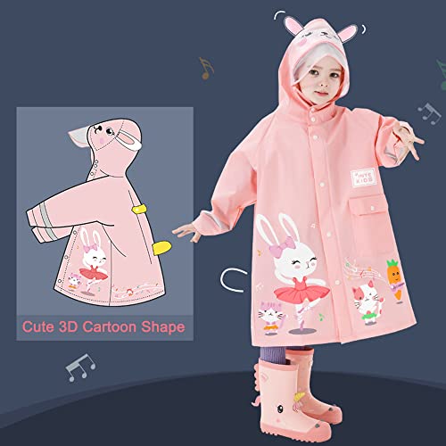 Kids Raincoat Boys Girls Rain Poncho Toddler Waterpoof Rain Jacket Children Cartoon Rainwear L Size4