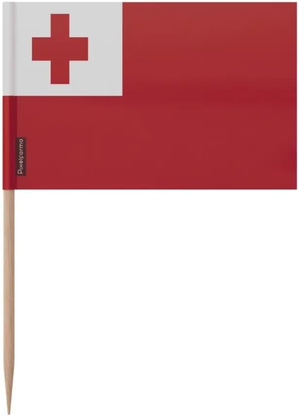 Tonga Flag Toothpicks in Various Sizes 100 Pieces 10 cm