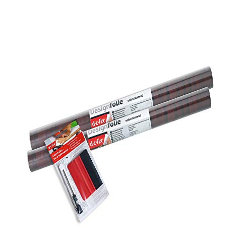 D-C-Fix 346-0038-2Pka Decorative Self-Adhesive Film, Mahogany Wood, 17" X 78" Roll, 2-Pack With Applicator #TOP1