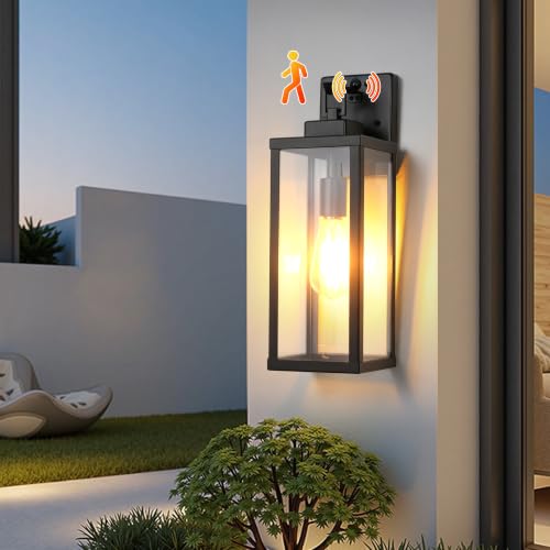 Kainozoic 16 Inch Motion Sensor Dawn to Dusk Outdoor Sensor Light Fixture Anti-Rust Exterior Wall Lighting Waterproof Outdoor Wall Lantern for Porch Patio Front Door Garage