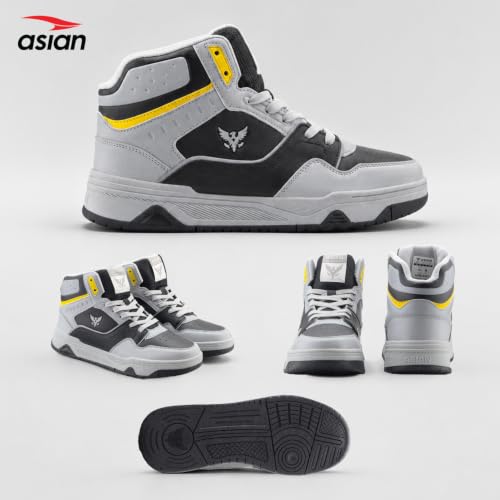 Image of ASIAN Mojo-54 Men's High-Top Sneakers | Stylish High Neck Casual Shoes with Cushioned Comfort, Durable Build & Grip Sole