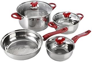 BATERIA DE COCINA MAGEFESA CORAZA ACERO INOX 7 PIEZAS ROJO CORAZAR - Hamilton Beach