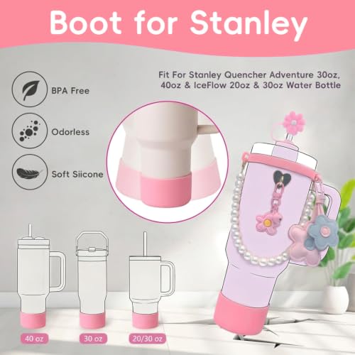 Image of HASTHIP 7PCS Bottle Stanley Cup Accessories Set with Strap Straw Charms for Cup, Tumbler Decoration (Cup NOT Included)