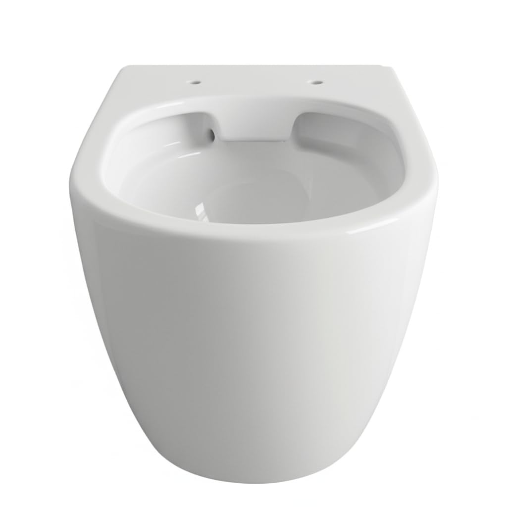 BRICOZONE Coppia Sanitari Filomuro Vaso WC Rimless Senza Brida E Bidet In Ceramica Filo Muro Filo Parete Design Moderno Con Copriwater Chiusura Soft Close Chiusura Rallentata (Bianco opaco)