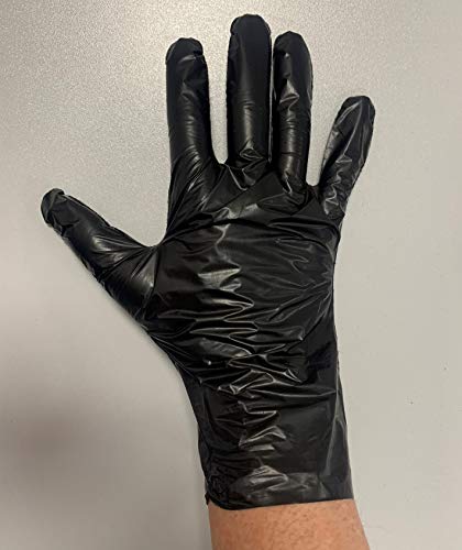 Foto von CLEO STYLE 100 TPE Einweghandschuhe in Schwarz Größe S M L XL Puderfrei Latexfrei Einmalhandschuhe 35 (S)