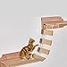 Ponte da arrampicata per gatti, in legno massiccio, da parete, scala sospesa, amaca per animali domestici, effetto naturale