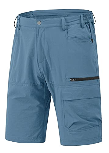 Rdruko Men's Quick Dry Work Shorts Uv Protection Golf Cargo Shorts With Zipper Pockets(Dusty Blue, Us 34) #TOP19