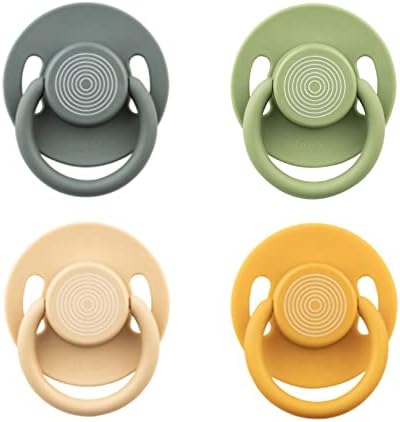 Wee Baby (4-Pack) Baby Dummies | Durable, Vibrant Teething Dummy with Round Silicone Teat for Healthy Teeth | Newborn Dummies with Air Holes to Prevent Irritation | BPA Free Baby Dummy Multipack