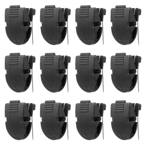 Mabor 12Pcs Cubicle Clips for Fabric Walls, Plastic Push Pin Hooks