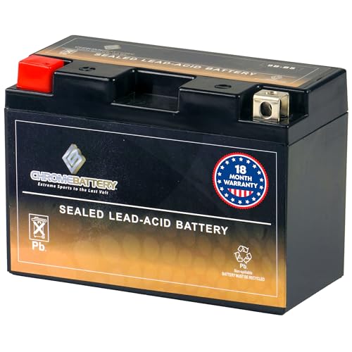 Image of CB CHROMEBATTERY YTX9B-BS 12 V 115 CCA AGM - Maintenance-Free 9 Ah Battery for Sportbike, ATV, Scooter, Jet Ski - T3 Nut & Bolt Terminal - Fits Yamaha R6, Honda CBR600F4i, Suzuki GSX-R600