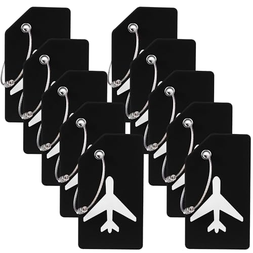 Image of Gostwo 10 Pack Silicone Luggage Tags for Suitcases, Plane Travel Essentials