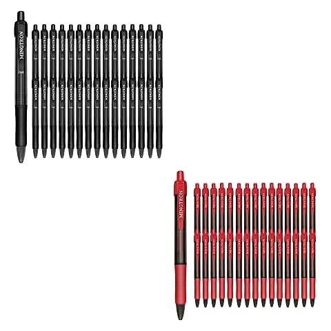 mingtron Gel Pens, 30 Pack Red Pens + 30 Pack Black Pens Fine Point, No Smear Ink Pens for Left Hand, Click Pens Bulk, Retractable Rollerball Pens for Smooth Writing, 0.5MM, Black & Red Ink Cover