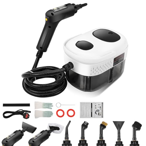 Nettoyeur à vapeur, nettoyeur à vapeur portatif de 2500 W, réservoir de 1,4 L haute température sous pression, nettoyeur vapeur jetable pour papier peint, sol, tapis