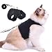 Cat Harness and Leash Set for Walking Escape Proof, Black, Extra Large