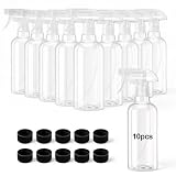 kuyeyzu 10 Pack 500ml (16.9oz) Plastic Mist Spray Bottles, C...