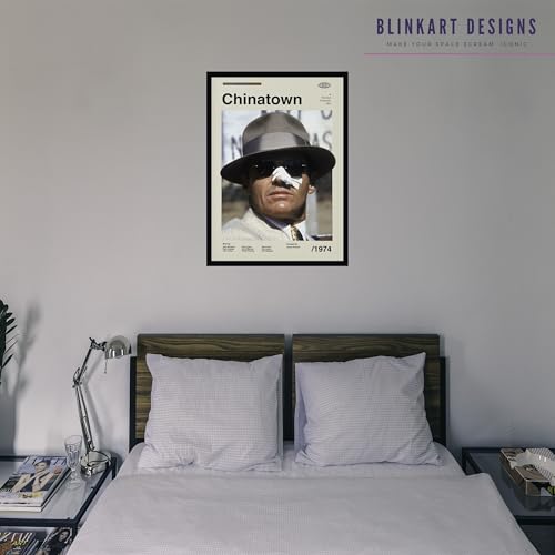 Image of BLINKART Chinatown Movie Movie Poster Frame 8x12 Inch | Premium 300 GSM Paper Wall Print | Mid Century Vintage Film Artwork for Home, Bedroom, Living Room, Office | Framed Photo Decor