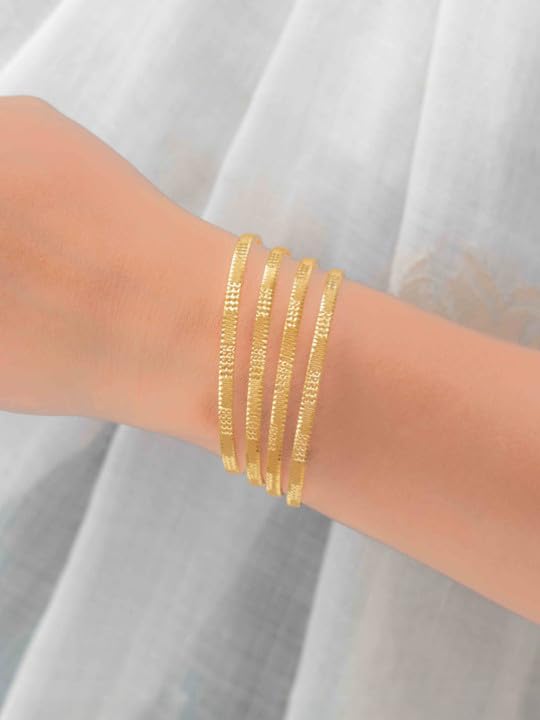 Image of Zeraki Jewels Women's Traditional Gold Plated Bangles Set | Elegant Designer Kada Bangles | Classic Ethnic Jewellery for Women & Girls | Perfect for Wedding, Festive & Daily Wear