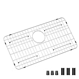Stainless Steel Sink Grid and Protectors for Bottom of Kitchen Sink, 26' x 14' with Rear Drain for Single Sink Bowl, for sink protectors for kitchen sink stainless steel