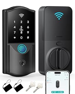 WiFi Smart Lock for Front Door – Firstriver Keyless Entry Electronic Deadbolt with Biometric Fingerprint & Digital Keypad Built-in Wi-Fi App Control Auto Lock Compatible with Alexa & Google Assistant