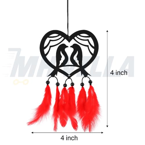 Image of Car Hanging Accessories: Radha Krishna Spiritual Acrylic Decor for Car, Home and Office Desk Decor Accessories (2BIRDS-CAR-HANG-01)