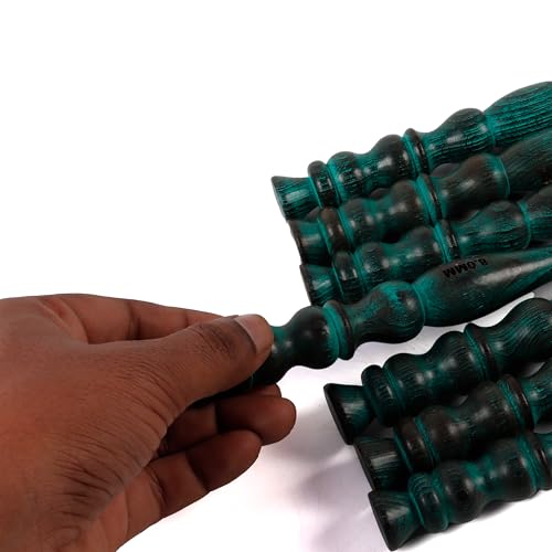 Agujas de ganchillo ergonómicas de palisandro verde con 7 tamaños para tejer a mano 6
