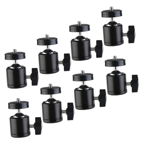 ifundom 8pcs Camera Mount Tripod Ball Heads Adapter for Camera Head 360 Degree Swivel Metal Construction Live Streaming Accessory
